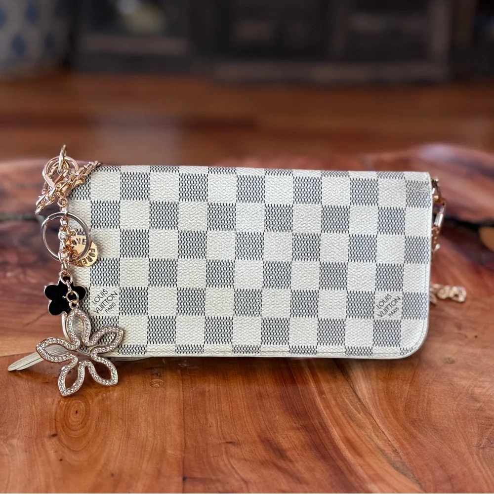Louis Vuitton, beautiful Damier Azur Insolite Wallet converted vintage - Picture 3 of 15